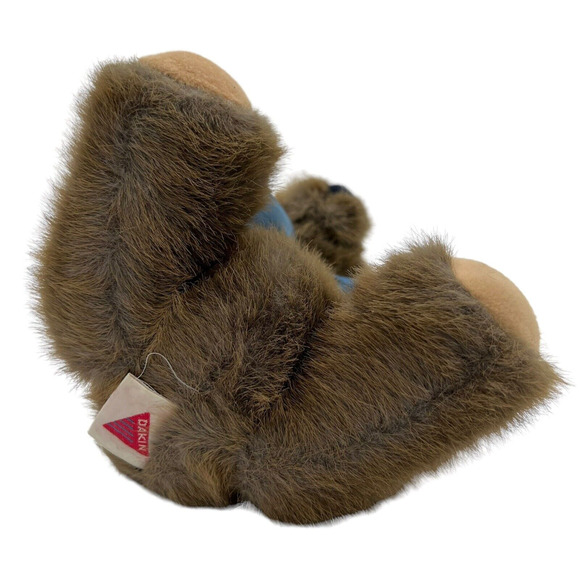 Dakin Vintage Brown Teddy Bear 1988 Plush Stuffed Animal Jointed Blue Bow Clean - Picture 11 of 13